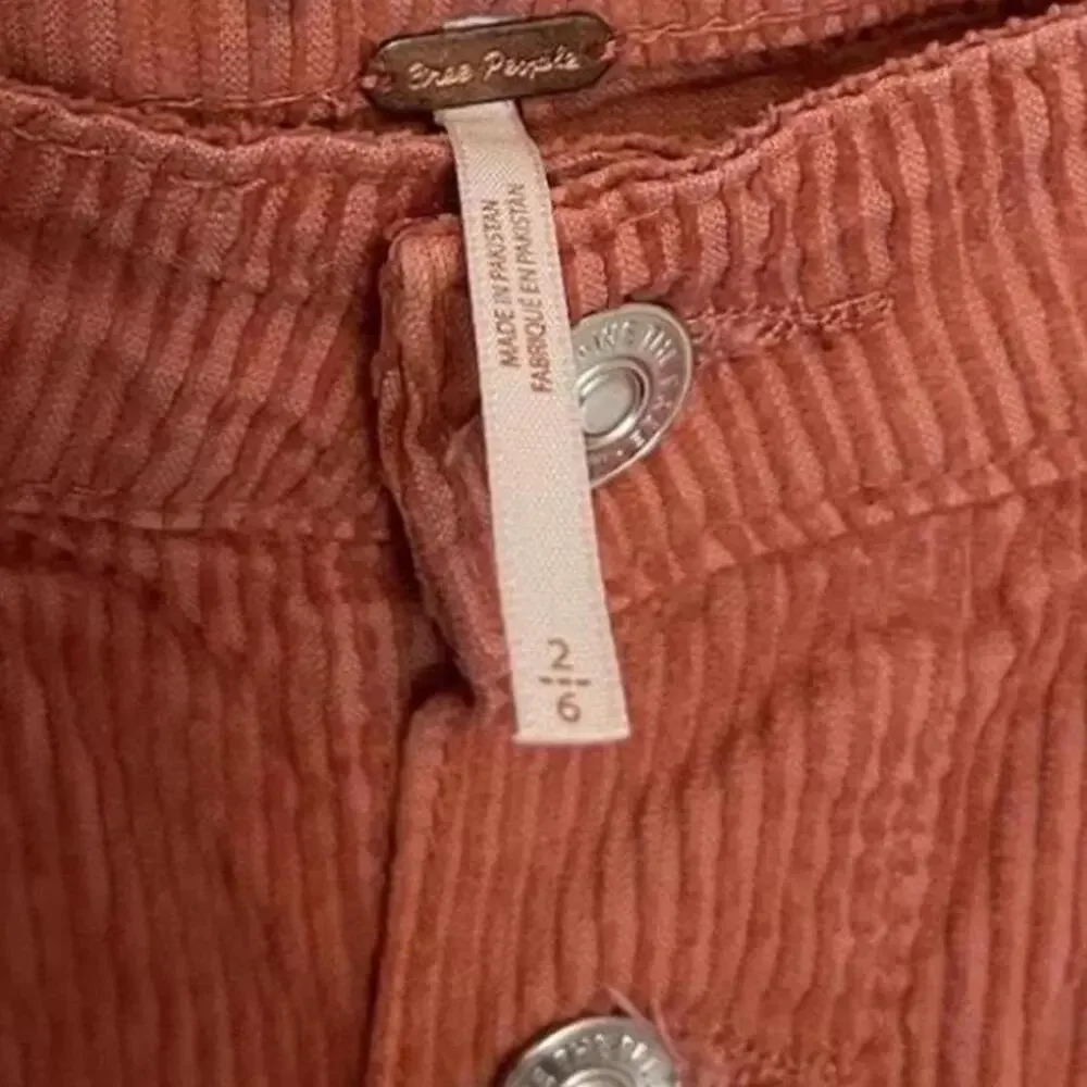 Free People orange corduroy mini skirt Size 2 - Picture 3 of 6